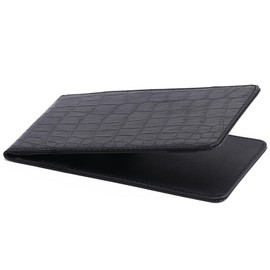 E.XINI Leather Golf Scorecard Holder - Yardage Book Cover Golf Stat Tracker Sheet - Premium Golf Leather Scorecard - Golf Score Book - Large Size 7.6x4.5IN Black