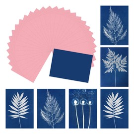MECCANIXITY Cyanotype Paper, 12 Sheet Sun Print Paper Kit High Sensitive Pink Crafts for Adults DIY Project Art, 5.8x4.1 Inch (A6)