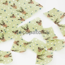 Décopatch - Ref C726O - Light Green Christmas Reindeer Print Paper Pack - Each Sheet 30 x 40cm, Pack of 3 Paper Sheets - Best Used With Décopach Glue & Varnish, Green