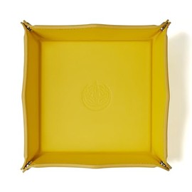 OARIE Jewelry Tray, PU Leather Valet Tray - Catchall for Keys, Wallet, Coins - Yellow