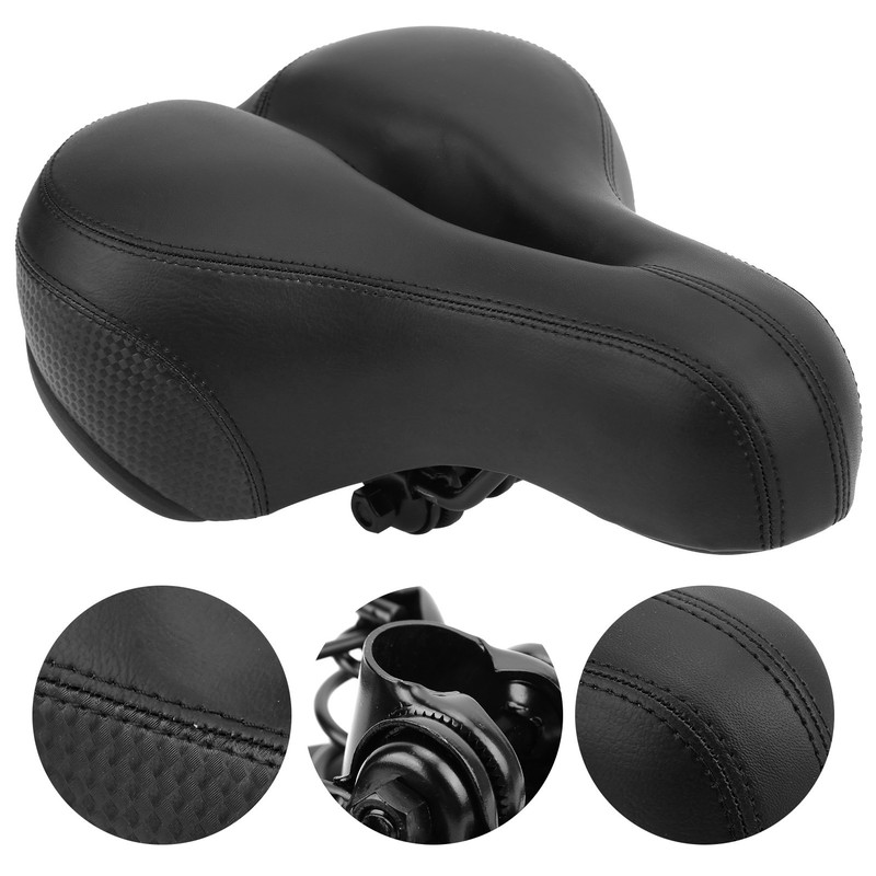 Mountain Bike Saddle Comfortable Microfiber Leather HollowCarved Spring Bike Saddle