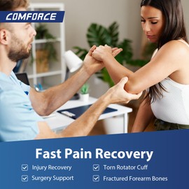 COMFORCE Arm Sling Shoulder Injury Brace for Men Women, Adjustable Support Strap, Lightweight Breathable Medical Shoulder Immobilizer for Injured Arm Elbow, Broken Collarbone, Torn Rotator Cuff, Dislocation or AC Separation