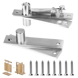ZXFUTURE Zxfuture Door Pivot Hinges Heavy Duty Pivot Hinge for Wood Door, Stainless Steel Hidden Door Hinge for Secret Door, with 360 Degree Rotation, Invisible Pivot Door Hardware for Bookshelf.