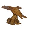 WorldBazzar Hand Carved Mahogany SEA Turtle ON Coral Log Drift