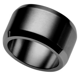 Jude Jewelers 15mm Stainless Steel Classical Plain Matte Black Brushed Ring Wedding Band (Black, 10.5)