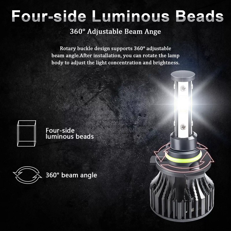 SHENKENUO Combo 9005 9006 H11 LED Headlight Kit Bulbs 6000K