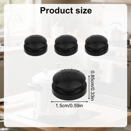 4 x 09915 pressure plugs for pressure cookers, durable plastic replacement parts, compatible with Presto pressure cookers and jugs (black)