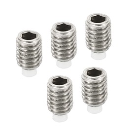 PATIKIL M3x4mm Grub Screw, 5 Pack Metric Hex Socket Head Nylon Cup Point Set Screws Internal Hex Drive Hardware, 304 Stainless Steel