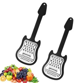 2 Pack Cheese Grater Creative Guitar Shaped Handheld Food Zest Grater Stainless Steel Cheese Shredder for Kitchen Tools, Black