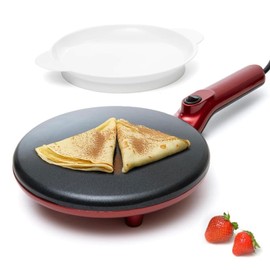 Moss & Stone Electric Crepe Maker 8 Inch, Portable Crepe Maker & Hot Plate Cooktop On/Off Switch, Nonstick Coating, Dual Temperature Setting, Easy To Use For Pancakes, Blintz, Chapati