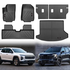 for 2025 2026 Chevy Equinox/GMC Terrain Floor Mats Cargo Liner and Backrest Mat TPE All Weather TPE Rubber Protection Mats for Chevy Equinox Accessories (Not for EV)