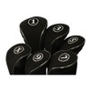Black Golf Zipper Head Covers Driver 1 3 5 7