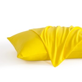 NTBAY Standard Pillow Cases Set of 2, 2 Pack Brushed Microfiber 20x26 Pillow Cases, Soft, Wrinkle, Fade, Stain Resistant Yellow Pillow Cases with Envelope Closure, 20x26 Inches, Yellow