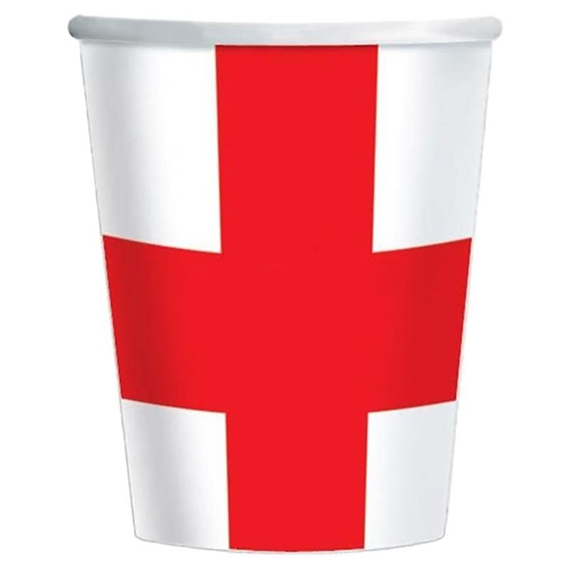 SHATCHI 20Pcs England Paper Cup St George Party Supplies for