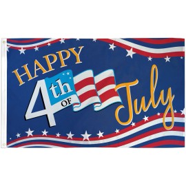 Happy Fourth of July Flag 3x5ft Independence Day USA Patriotic Fireworks