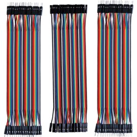 120 pcs breadboard jumper wires, 40pin 20cm breadboard(80 pcs Female to Female, 40 pcs Male to Male),Multicolored Dupont Wire for simple electronic projects,breadboard kit.