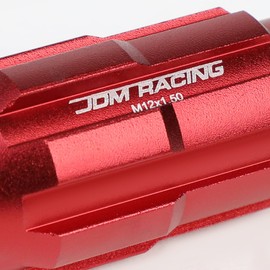 Auto Dynasty M12 x 1.5 Open End Style 20-Piece Aluminum Alloy Wheel Lug Nuts + Deep Drive Extension (Red)