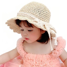 Baby Girls Straw Hat Sun Hat Toddler Wide Brim Summer Beach Hat Kids Sun Protection Hat Bowknot Sun Visor Hat Floppy Hat Foldable Anti UV Travel Hat Bucket Hat For Holiday Travel Beach Kids 2-6 Years