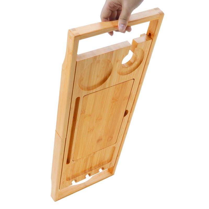 Utoplike Bamboo Bathtub Caddy Tray Bath Tray for Tub, Adjustable