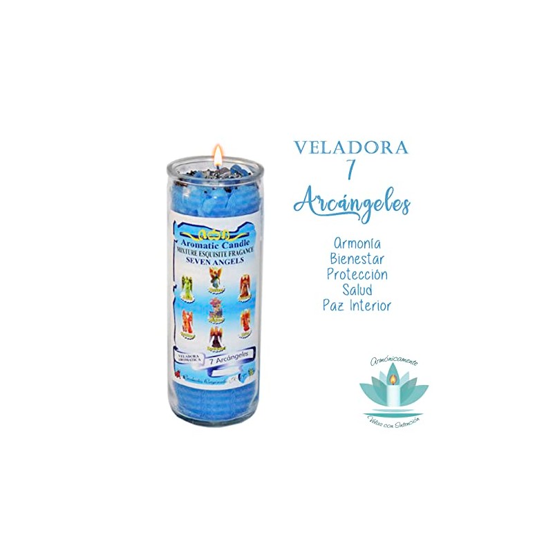 Veladora 7 Arcángeles con Intención – Bienestar, armonía y protección