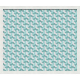 PinPix pin Cork Bulletin Board Made from Canvas, BAUS Aqua 24x20 Inches (Completed Size) and Framed in Satin White Frame (PinPix-1626-24x20_FRBW26074)