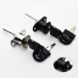 2 Pcs Drawer Lock, Plunger Lock with Key Zinc Alloy File Cabinet Lock Cupboard Cam Lock for Wardrobe Furniture, Silver