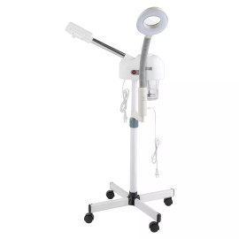 SKing 2 IN 1 Facial Steamer w/ 3X LED Magnifying Lamp UV Ozone LCD Salon Spa Skin Care