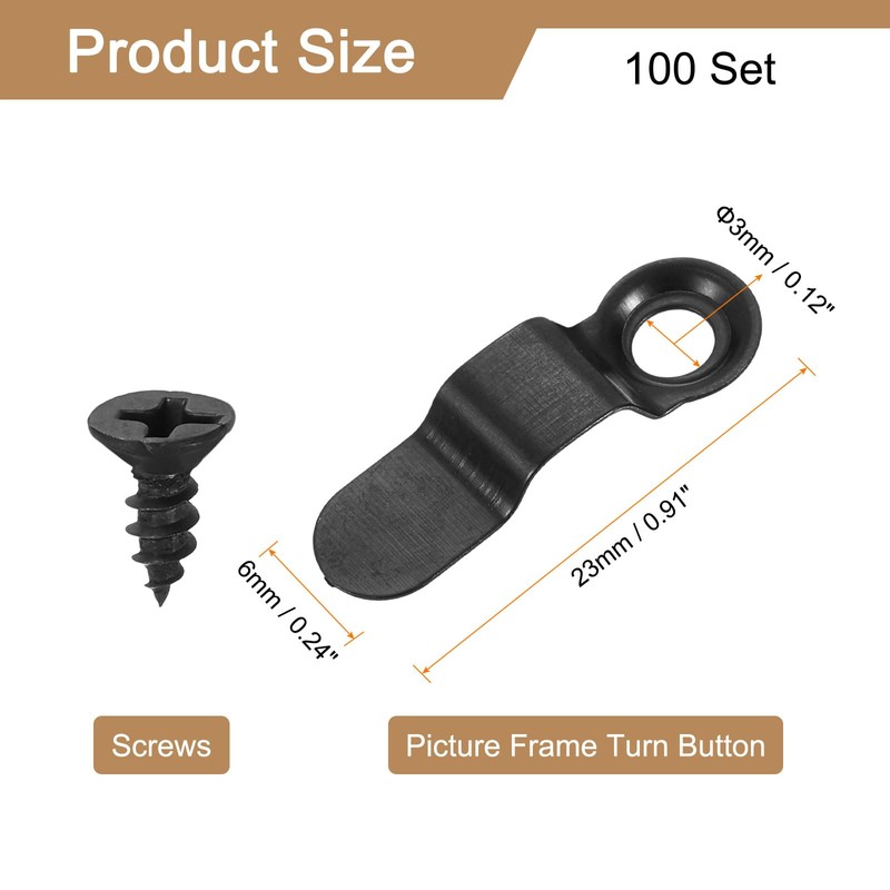 sourcing map 100Pcs Picture Frame Turn Button, Frame Backing Fasteners