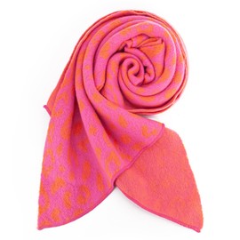 Style Slice Women‘s Scarves, Leopard Print Blanket Winter Warm Thick LaScarf for Women UK, Pink and Orange