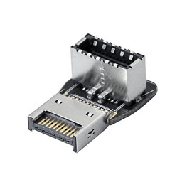 CERRXIAN 90 Degree USB Type E Adapter, Up Angle USB 3.2 Type E Male to Female Front Panel Internal Connector Adapter High Speed 10Gbps for USB C Header Motherboard(Up/A)