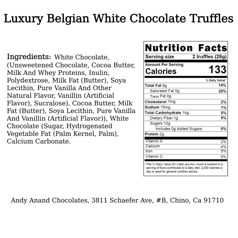 Andy Anand Handcrafted Belgian White Chocolate Truffles - 24-Piece Gift