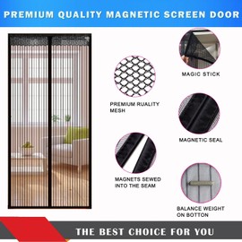 Magnetic Easy Install Door Screen Pet Friendly Fiberglass Sliding Mesh Door Screen Door Net for Door