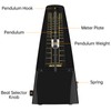 AODSK Mechanical Metronome Black Universal Metronome for Piano Guitar Violin