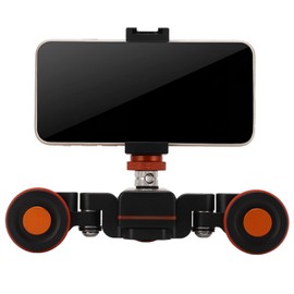 Deslizador Dolly para Cámara de 3 Ruedas,Motor Eléctrico Motorizado Inalámbrico de 3 Velocidades Carro Deslizante para Riel con Clip para Teléfono,Control Remoto,para Cámara DSLR,Videocámara