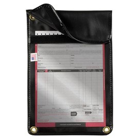 J. J. Keller & Associates, Inc. Black Visible Smooth Vinyl Document Holder with See-Through Window, 10.5" x 15.25" - Helps Satisfy 49 CFR Section 177.817 DOT Requirements - Made in The USA