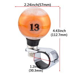 Abfer 13 Ball Steering Wheel Suicide Spinner Knob Car Turning Asisting Wheel Handle Brody Knobs Fit Most Vehicles Trucks (Orange)