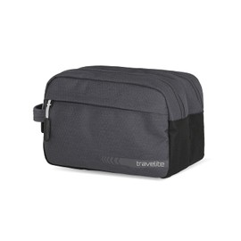 travelite Hand luggage cosmetic bag, luggage series Kick Off: Practical toiletry bag for holidays and sports, 26 cm, 5 litres, toiletry bag (26 cm/5 litres), 006920, D'anthracite, 5 Liter