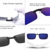 LUFF Polarized Clip on Sunglasses for Prescription/Myopia Eyeglasses Outdoor/Driving(Dark Blue)