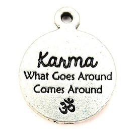 ChubbyChicoCharms Karma What goes Around Comes Around American Pewter Charm