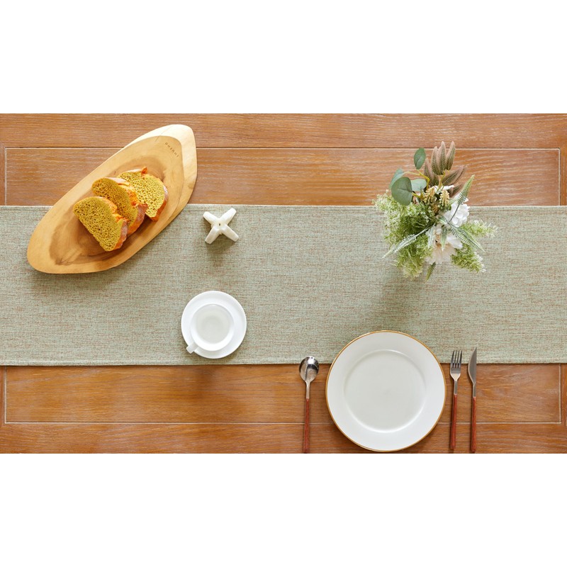 MAIBAOTA Sage Green Table Runner Boho Linen Farmhouse Rustic Table
