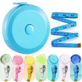 2 Pcs Fabric Tape Measure, 1 Retractable Tape Measure Sewing and 1 Soft Tape Measure Body(150cm/60in), Iedal for Fabric, Tailors, Clothes, Waist, Bra,Measuring Tape for Body Measurements (LightBlue)