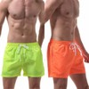 Men's Neon Swim Trunks Summer Beach Shorts INSUM103 Green/2XL 2ea