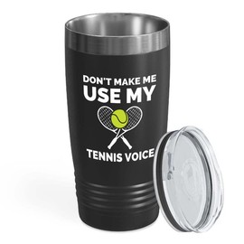 Tennis Black Ringneck Tumbler 20oz - use my tennis voice - Coach Smash Tennis Trinket Racket Racquetball Racquet Baseline