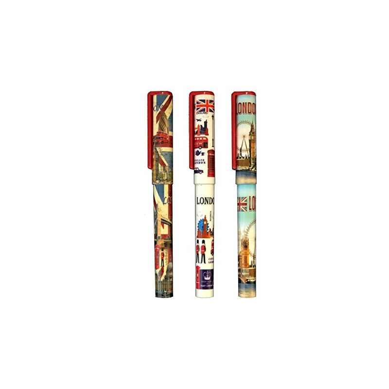 Souvenirs 6 pcs London Landmark Cap Pens, Great British and