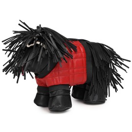 Lyuxhetaokdiq - Bolso bandolera con forma de perro para mujer, piel sintética, único y novedoso, 3 Negro Rojo, Mediano