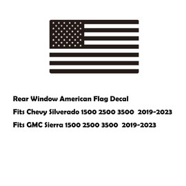 Zxiaochun Rear Middle Window American Flag Decal for Chevy Silverado/GMC Sierra 2019-2022 2023 2024 Back Center Sliding Window USA Flag Vinyl Sticker Exterior Accessories(Matte Black)