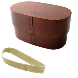 Osaka Choseido Magewappa Bento Box, 2-Tier, 28.1 fl oz (800 cc), Inner Core & Lid, Beige Lunch Band, Free Bonus