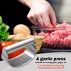 SUPARO Garlic Press Rocker Stainless Steel, Fruit Crusher with Comfortable