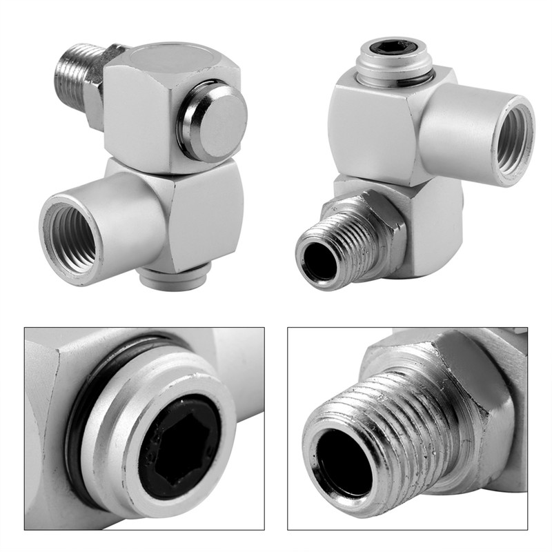 4pcs/Set Aluminum 1/4" Universal 360 Swivel Air Hose Connector Adapter