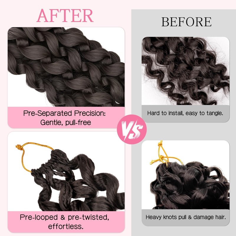 8 Packs Curly Crochet Hair,Boho GoGo Curl Crochet Hair for